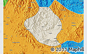 Shaded Relief Map of Momo, political outside