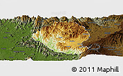 Physical Panoramic Map of Momo, darken