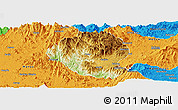 Physical Panoramic Map of Momo, political outside