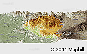 Physical Panoramic Map of Momo, semi-desaturated