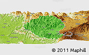 Political Panoramic Map of Momo, physical outside