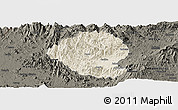 Shaded Relief Panoramic Map of Momo, darken