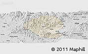 Shaded Relief Panoramic Map of Momo, desaturated
