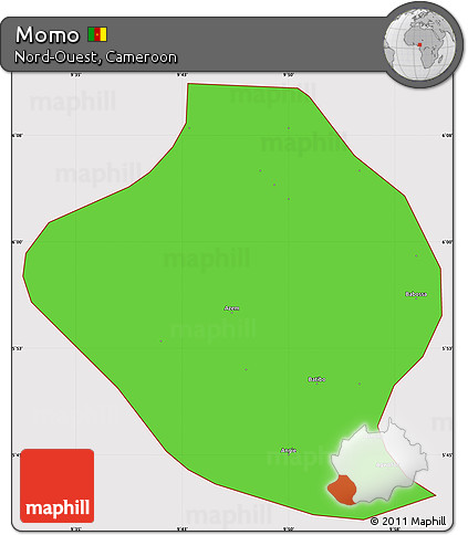 Political Simple Map of Momo, cropped outside