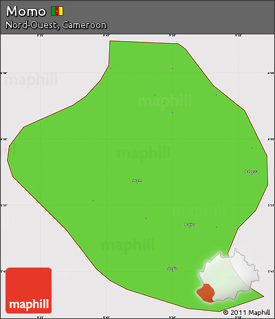 Political Simple Map of Momo, cropped outside