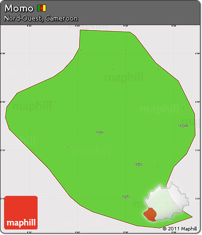 Political Simple Map of Momo, cropped outside