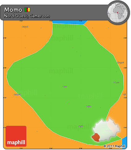 Political Simple Map of Momo