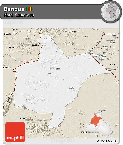 Classic Style 3D Map of Benoue
