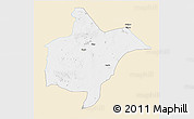 Classic Style 3D Map of Benoue, single color outside