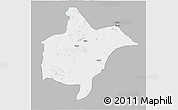 Gray 3D Map of Benoue, single color outside
