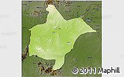 Physical 3D Map of Benoue, darken