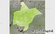 Physical 3D Map of Benoue, darken, semi-desaturated