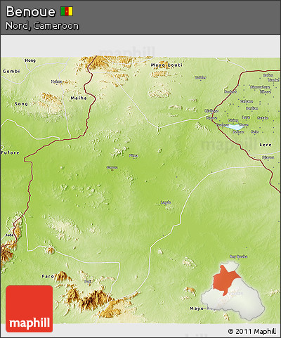 Physical 3D Map of Benoue