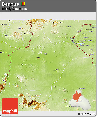 Physical 3D Map of Benoue