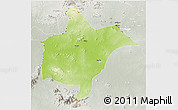 Physical 3D Map of Benoue, lighten, semi-desaturated