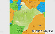 Physical 3D Map of Benoue, political outside