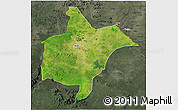 Satellite 3D Map of Benoue, darken, semi-desaturated