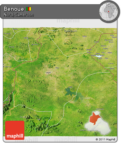 Satellite 3D Map of Benoue