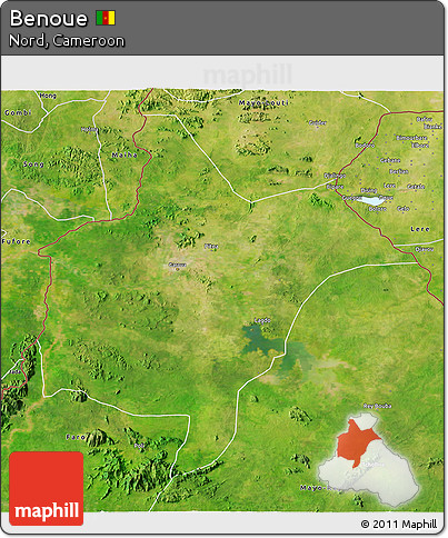Satellite 3D Map of Benoue