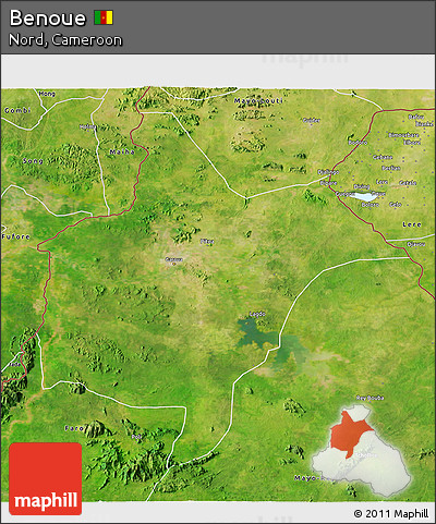 Satellite 3D Map of Benoue