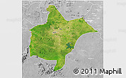 Satellite 3D Map of Benoue, lighten, desaturated