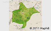 Satellite 3D Map of Benoue, shaded relief outside