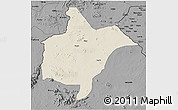 Shaded Relief 3D Map of Benoue, darken, desaturated