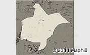 Shaded Relief 3D Map of Benoue, darken