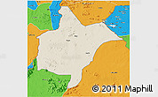 Shaded Relief 3D Map of Benoue, political outside