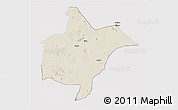 Shaded Relief 3D Map of Benoue, single color outside