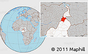 Gray Location Map of Benoue, highlighted country