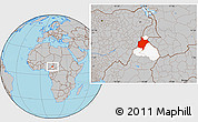 Gray Location Map of Benoue, highlighted parent region