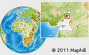 Physical Location Map of Benoue, highlighted country, within the entire country