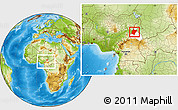 Physical Location Map of Benoue, highlighted parent region, within the entire country