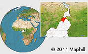 Satellite Location Map of Benoue, highlighted country