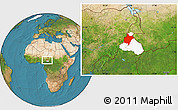Satellite Location Map of Benoue, highlighted parent region