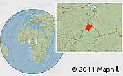 Savanna Style Location Map of Benoue, hill shading