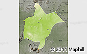 Physical Map of Benoue, darken, semi-desaturated