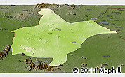 Physical Panoramic Map of Benoue, darken