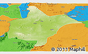 Physical Panoramic Map of Benoue, political outside
