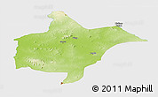 Physical Panoramic Map of Benoue, single color outside