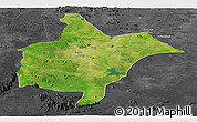 Satellite Panoramic Map of Benoue, darken, desaturated