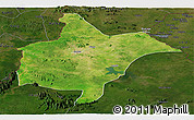 Satellite Panoramic Map of Benoue, darken
