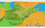 Satellite Panoramic Map of Benoue, political outside