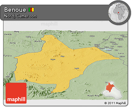Savanna Style Panoramic Map of Benoue