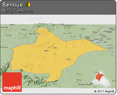 Savanna Style Panoramic Map of Benoue