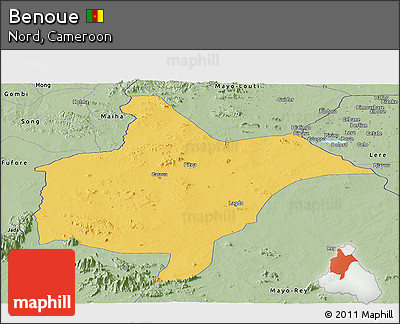 Savanna Style Panoramic Map of Benoue