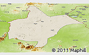 Shaded Relief Panoramic Map of Benoue, physical outside