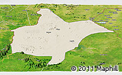 Shaded Relief Panoramic Map of Benoue, satellite outside