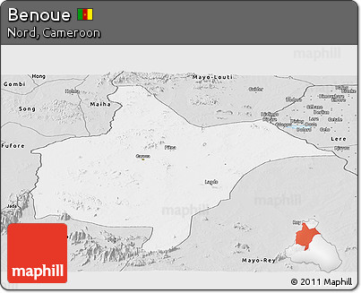 Silver Style Panoramic Map of Benoue